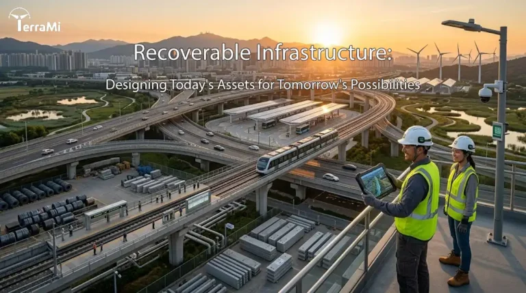 Recoverable Infrastructure integrating transportation, renewable energy, and digital lifecycle management for long-term asset resilience.