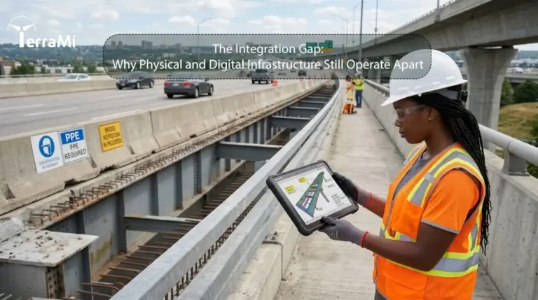 Physical and digital infrastructure integration through a connected digital twin
