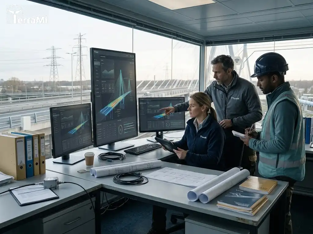 AI IoT digital twins supporting infrastructure monitoring, prediction, decisions, and operational feedback
