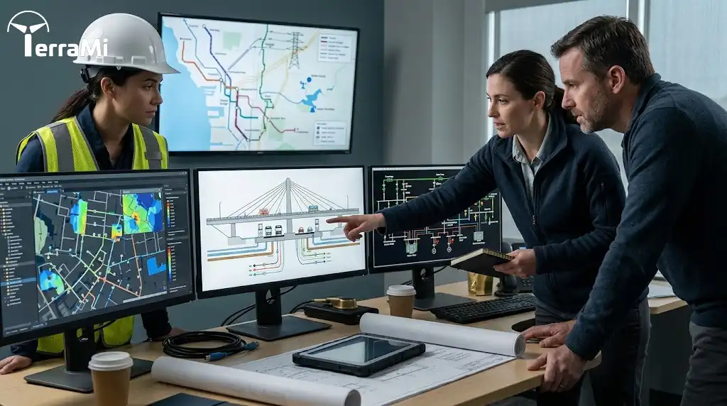 AI IoT digital twins connecting infrastructure systems through interoperable data and secure operational coordination